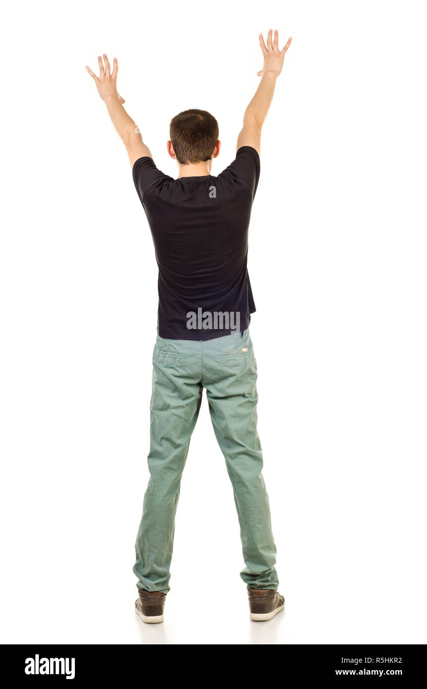 young man isolated on a white background Stock Photo - Alamy
