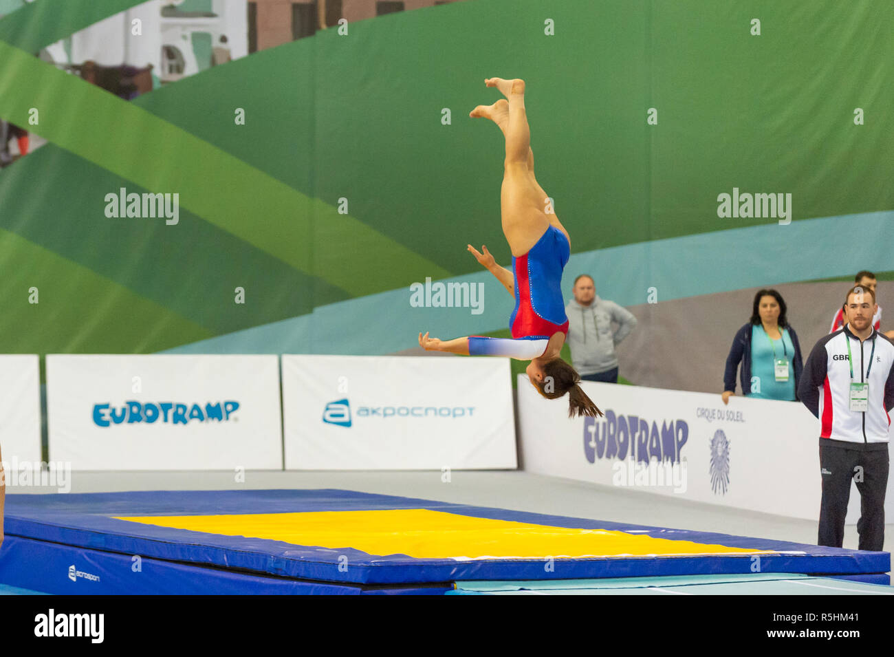 St. Petersburg, Russia. November 2018. A Team GB gymnast competing