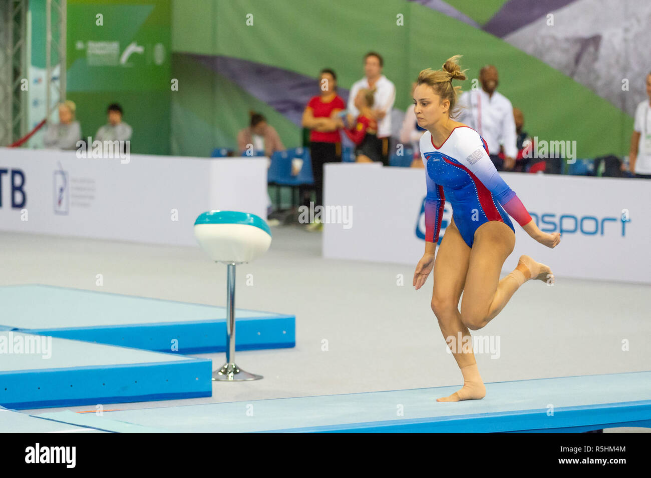 St. Petersburg, Russia. November 2018. A Team GB gymnast competing