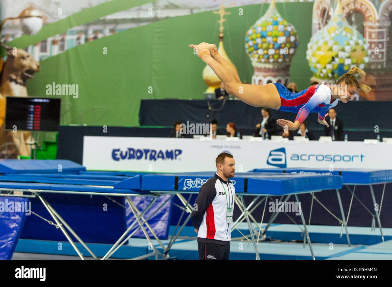 St. Petersburg, Russia. November 2018. A Team GB gymnast competing