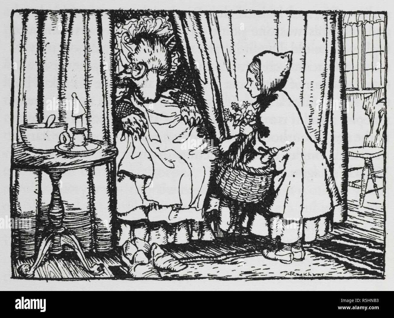 Little Red Riding Hood And The Big Bad Wolf The Arthur Rackham Fairy Book Etc London G G Harrap Co 1933 Source 17 P 266 Stock Photo Alamy