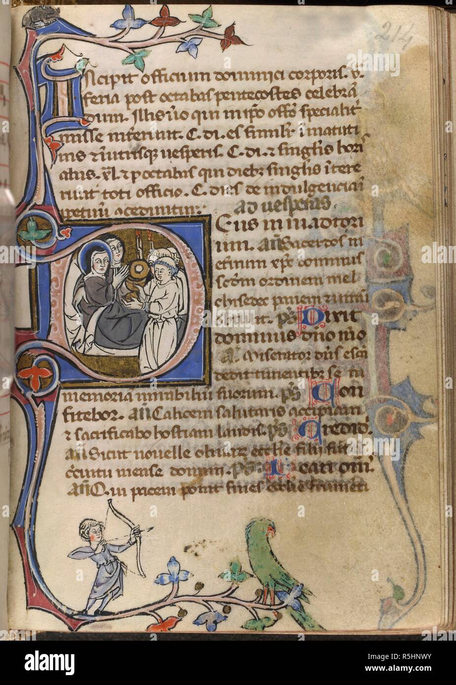 Nun receiving Last Rites. A Volume of Prayers, etc.,. French; 13th ...