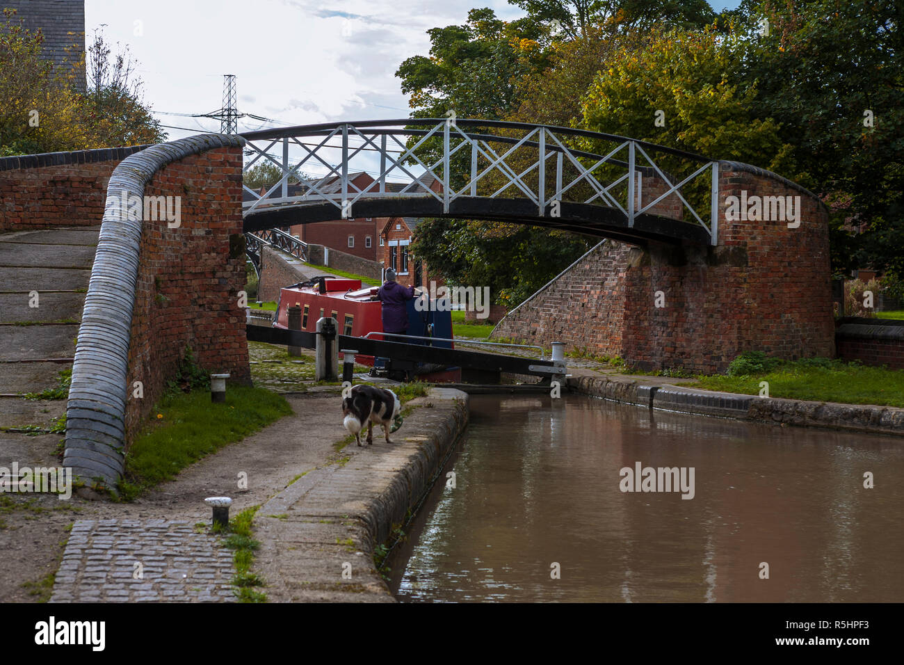 Hawkesbury Junction, aka Sutton Stop: the stop lock at the junction of the North Oxford Canal with the Coventry Canal, Warwickshire, England, UK (WOP) Stock Photo