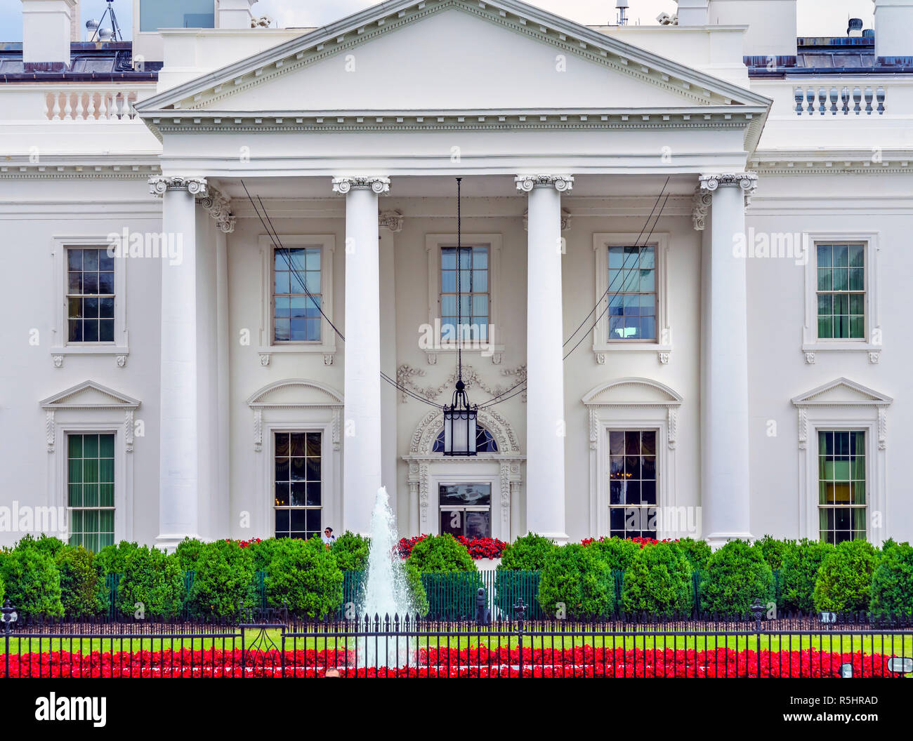 White House Door Red Flowers Chandelier Pennsylvania Ave