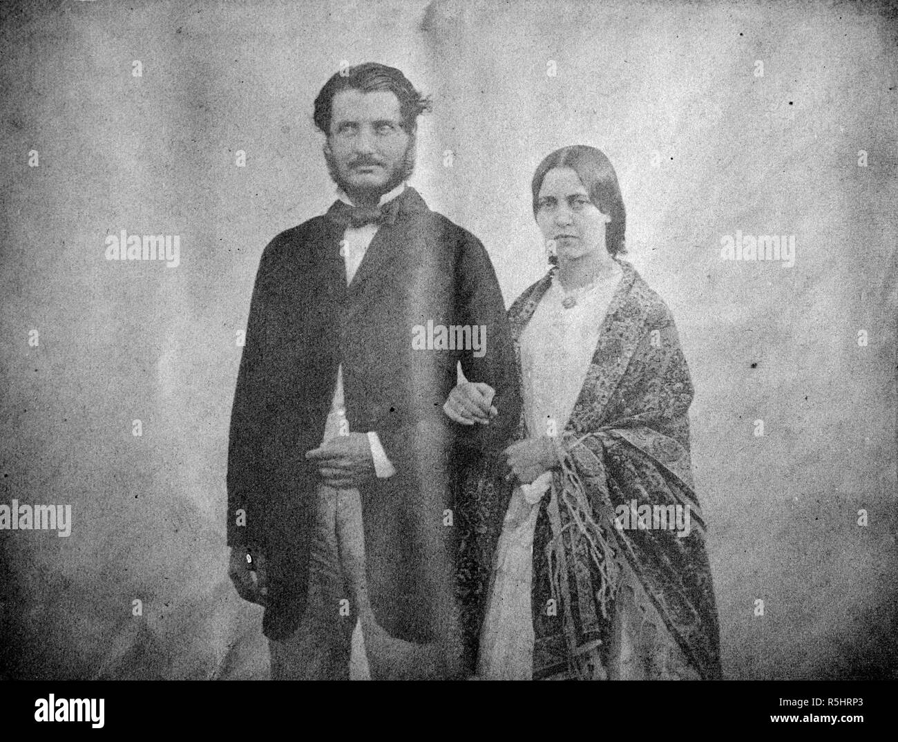 [Portrait of] Capt & Mrs Germon Siege. [The Lucknow Album]. Date: c.1856-57. Source: Photo 269/2 (133). Author: Ahmad Ali Khan. Stock Photo