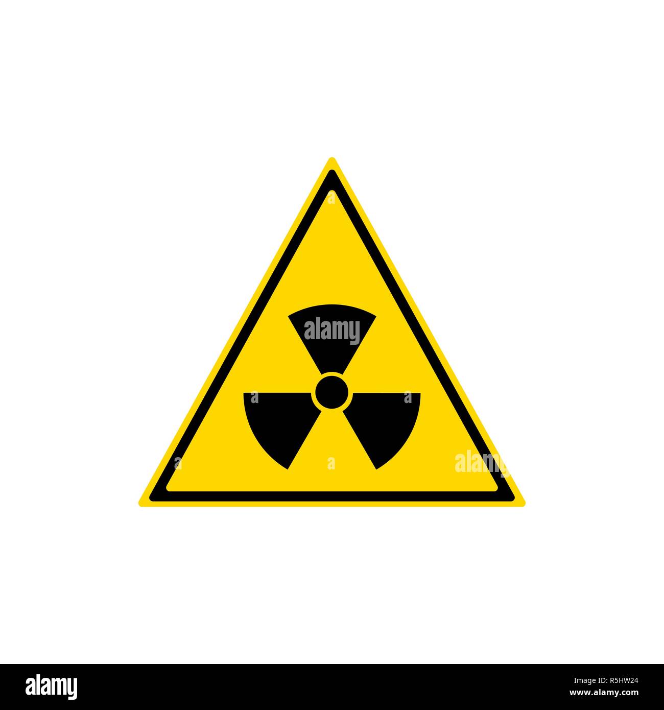 Radiation warning symbol icon. Vector illustration, flat Stock Vector