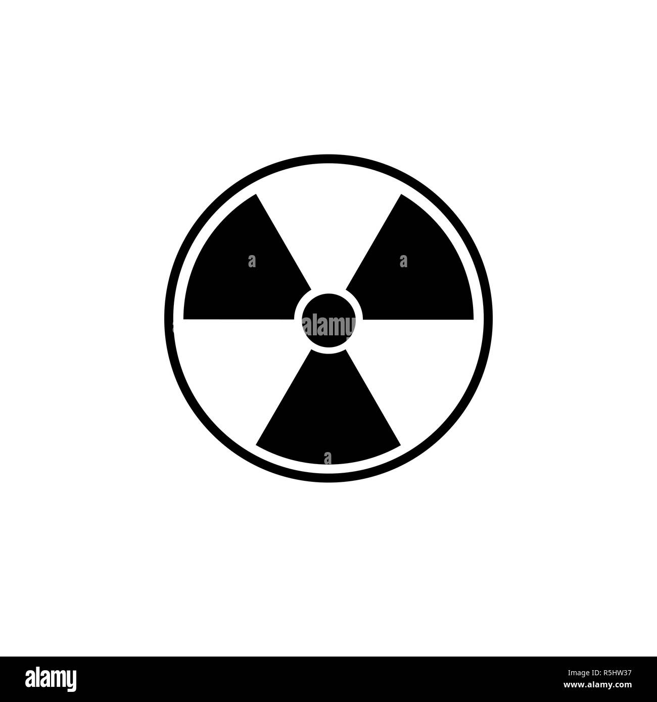 Radiation warning symbol icon. Vector illustration, flat Stock Vector
