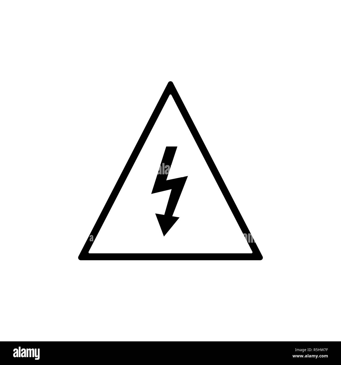 High voltage sign. Vector illustration flat Stock Vector