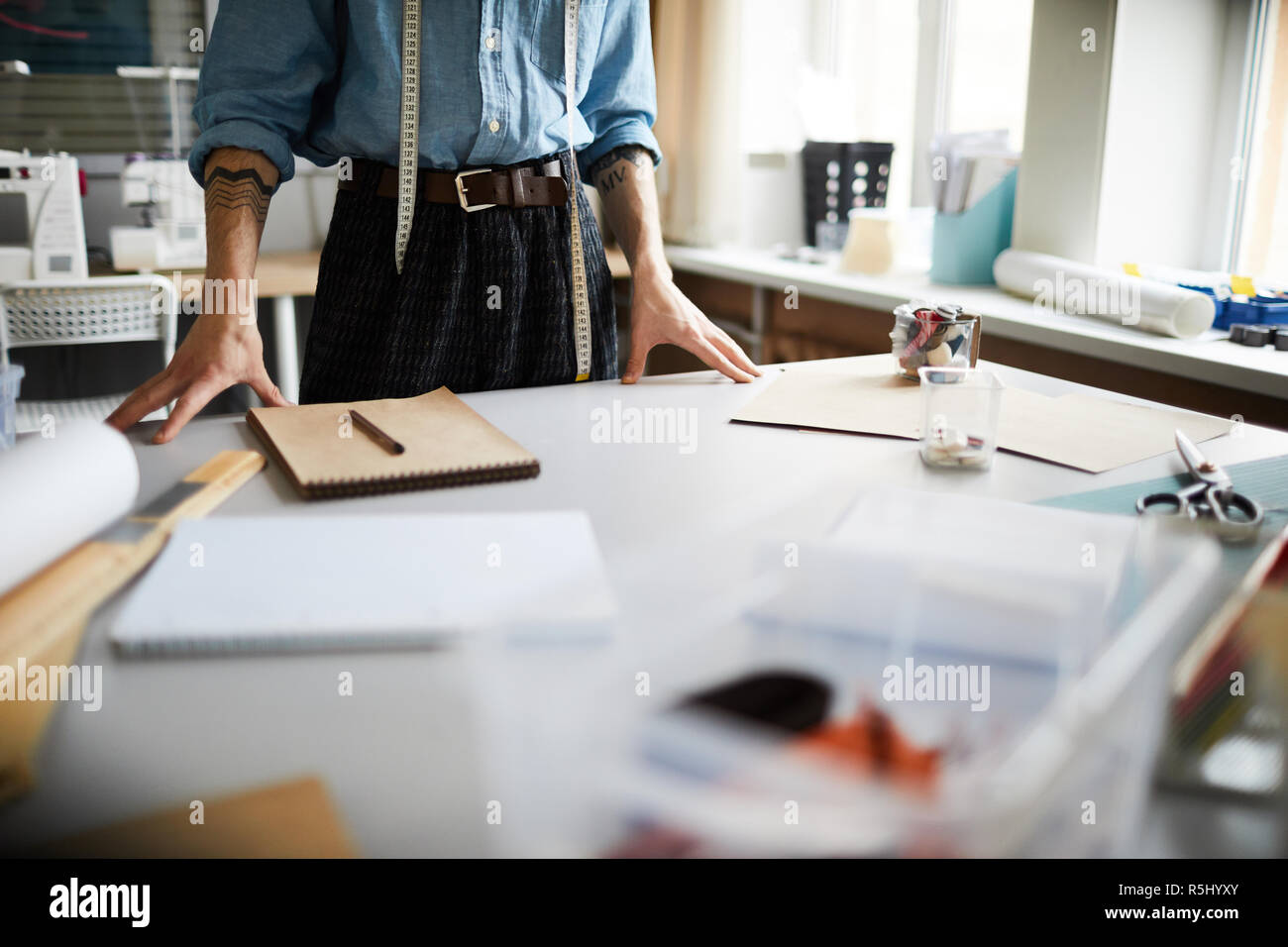 Tailor by workplace Stock Photo