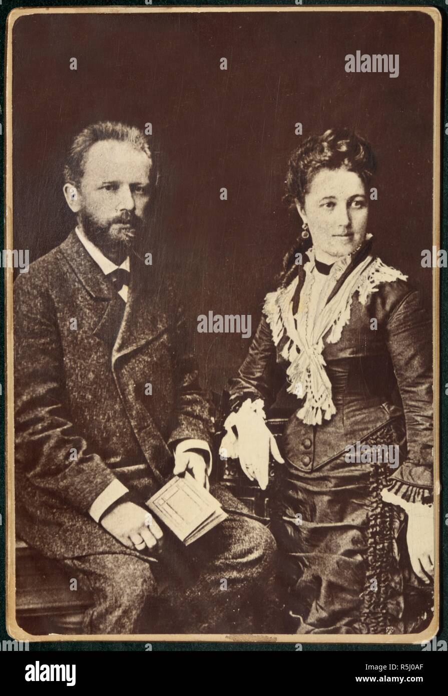 The composer Pyotr Ilyich Tchaikovsky (1840-1893) with his wife Antonina Miliukova. Museum: State P. Tchaikovsky Memorial Museum, Klin. Author: ANONYMOUS. Stock Photo