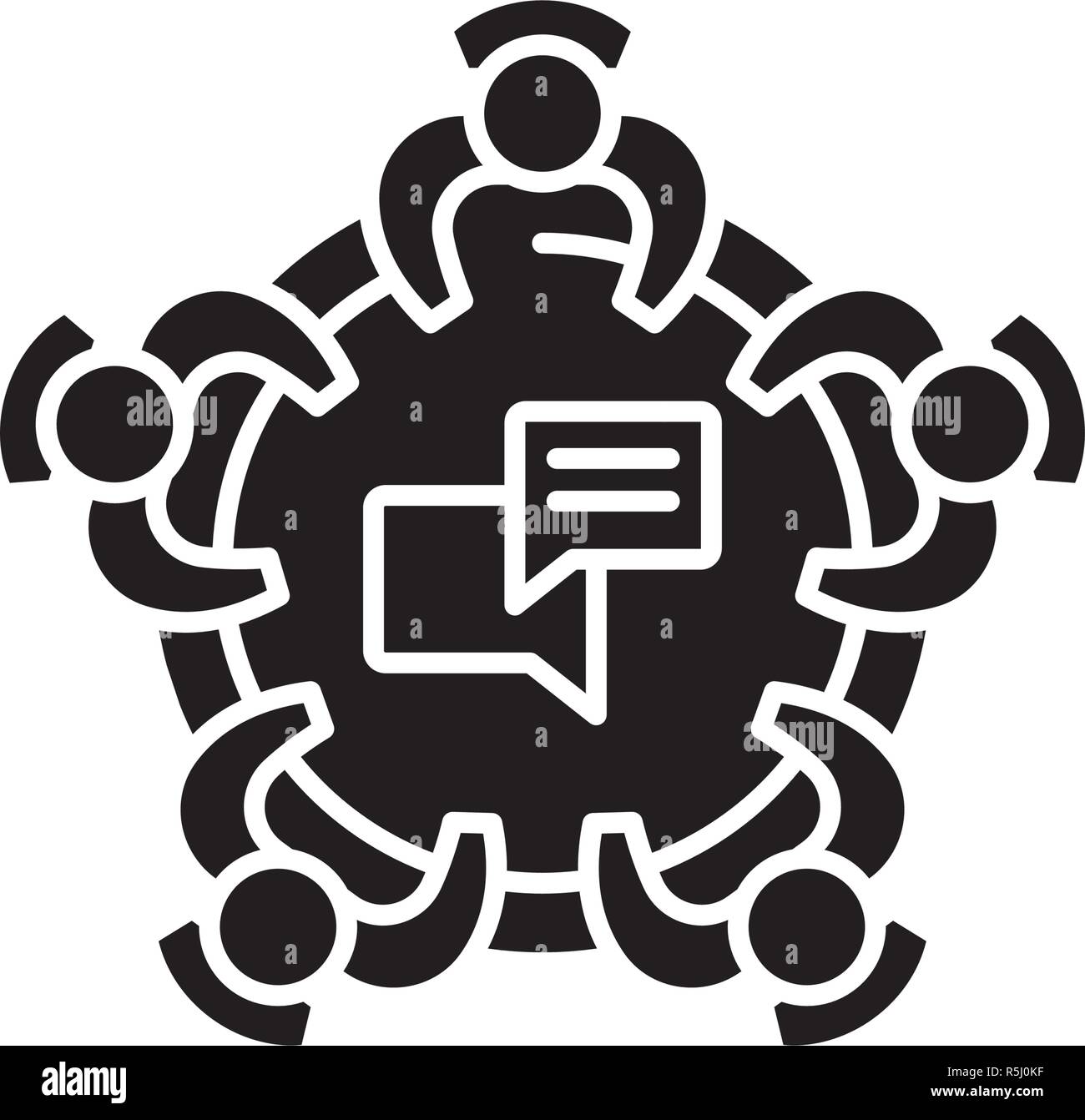 Corporative meeting black icon, vector sign on isolated background ...
