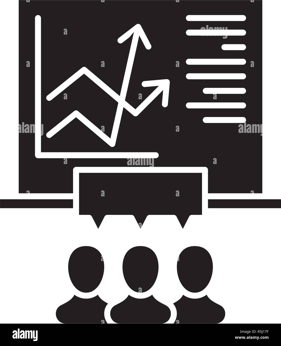 Learning business black icon, vector sign on isolated background ...