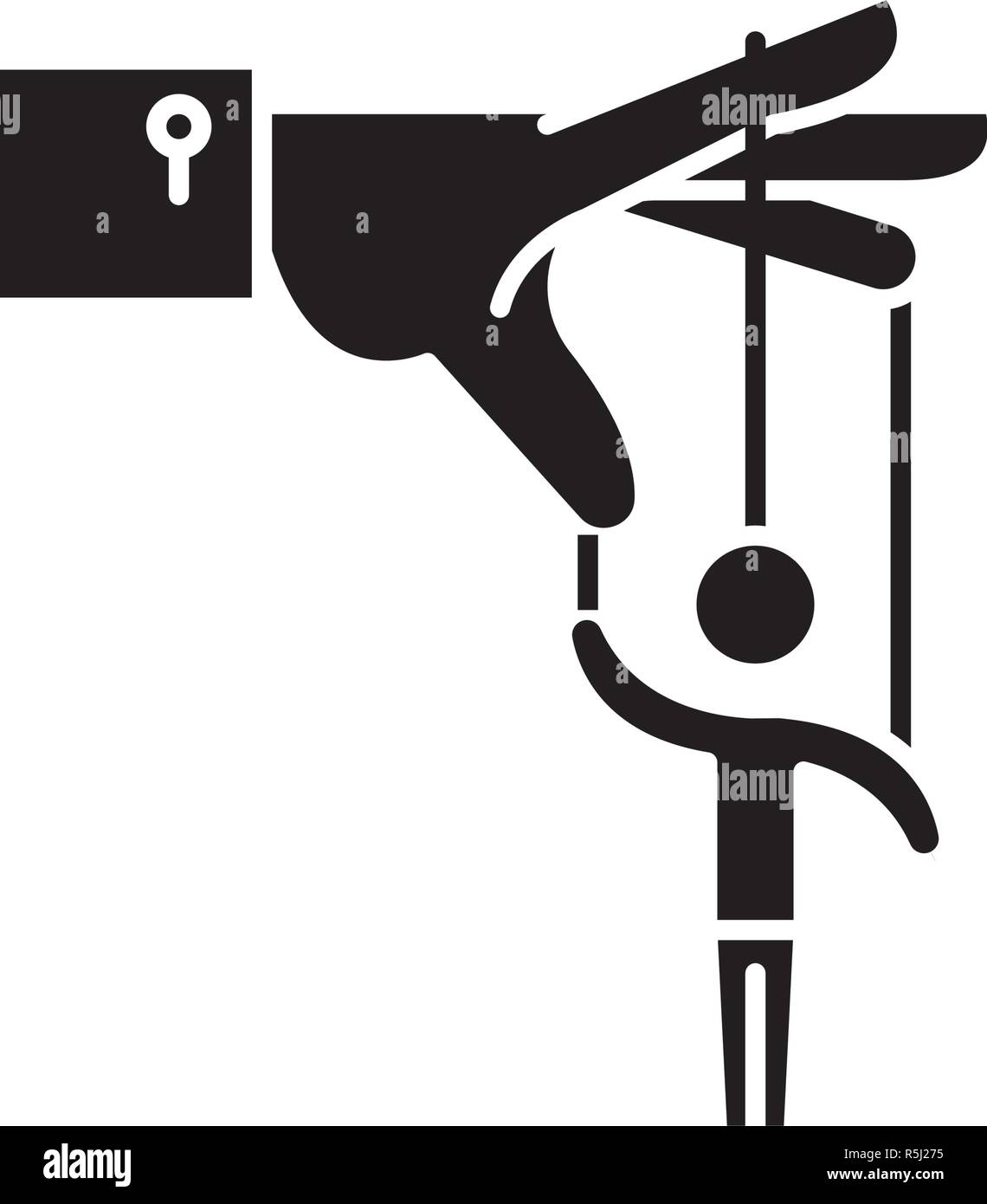 Human Resource Management Black Icon Vector Sign On Isolated