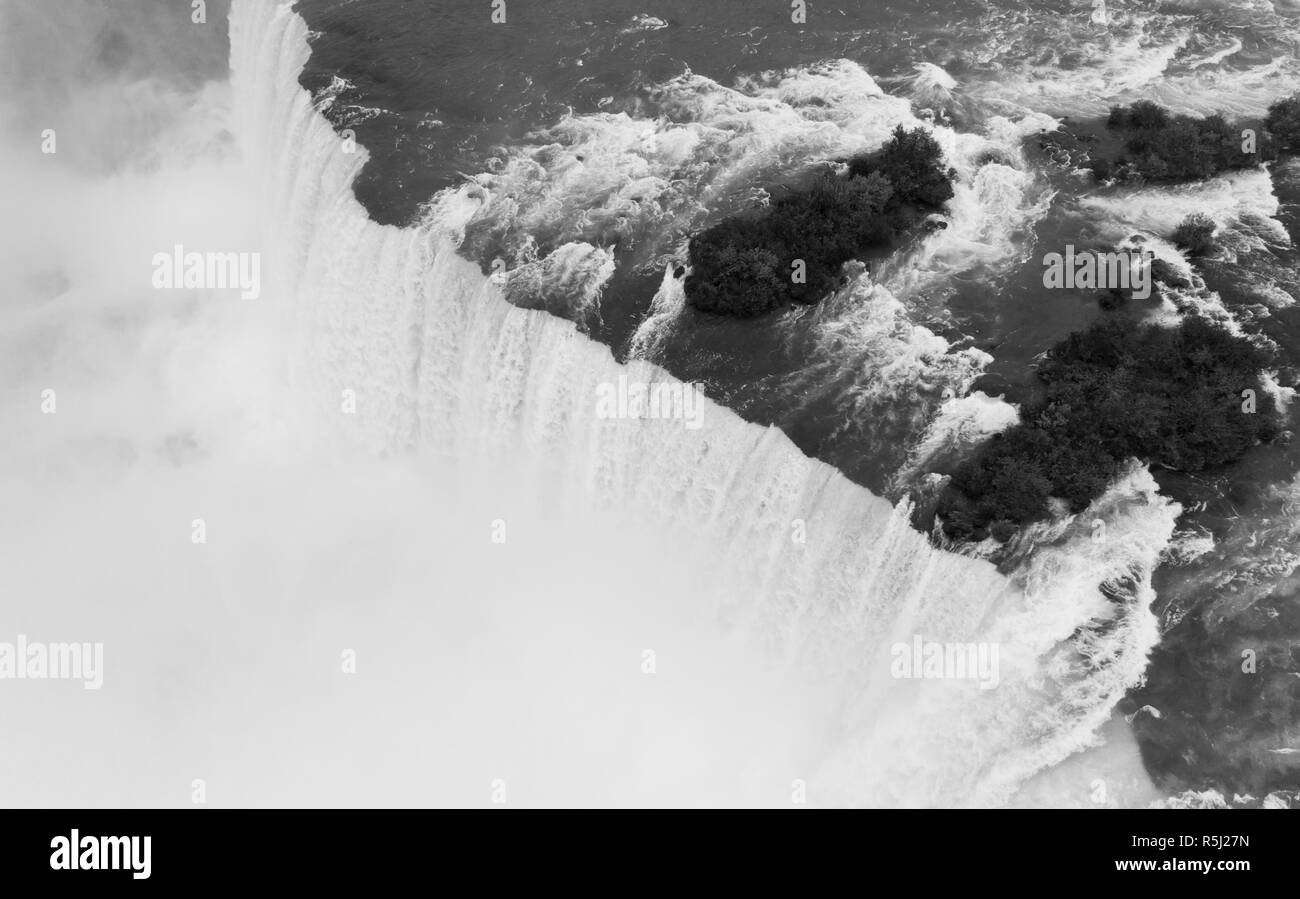 Niagara Falls Canada can be seen here from an aerial perspective in the United States Stock Photo