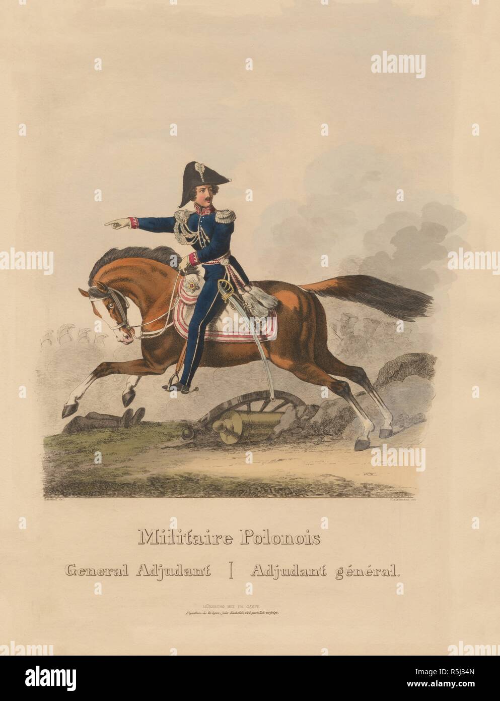 The Polish Army 1831: Adjutant general. Museum: PRIVATE COLLECTION. Author: Heideloff, Nikolaus. Stock Photo