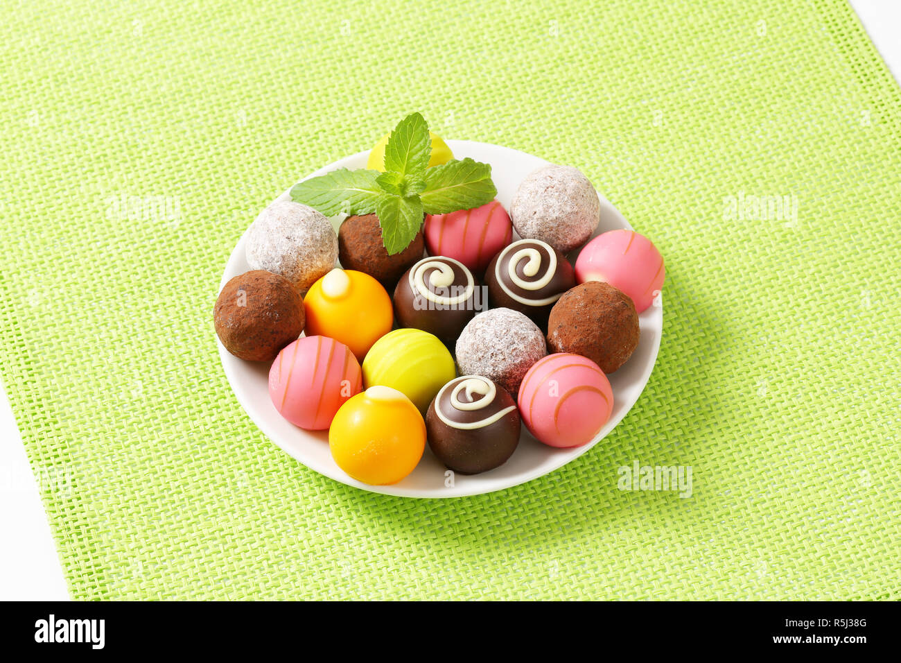 Assorted truffles and pralines Stock Photo Alamy