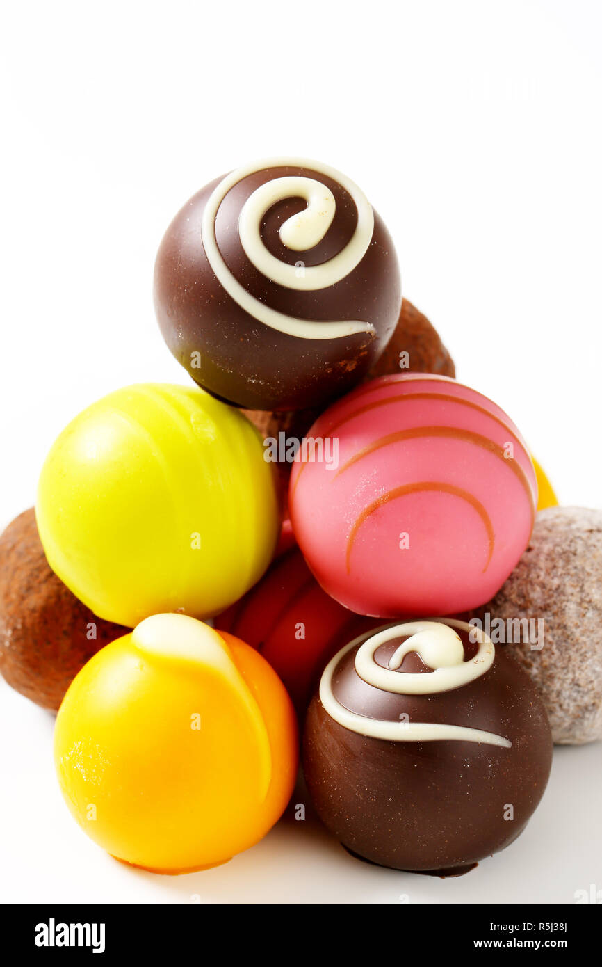 Assorted truffles and pralines Stock Photo Alamy