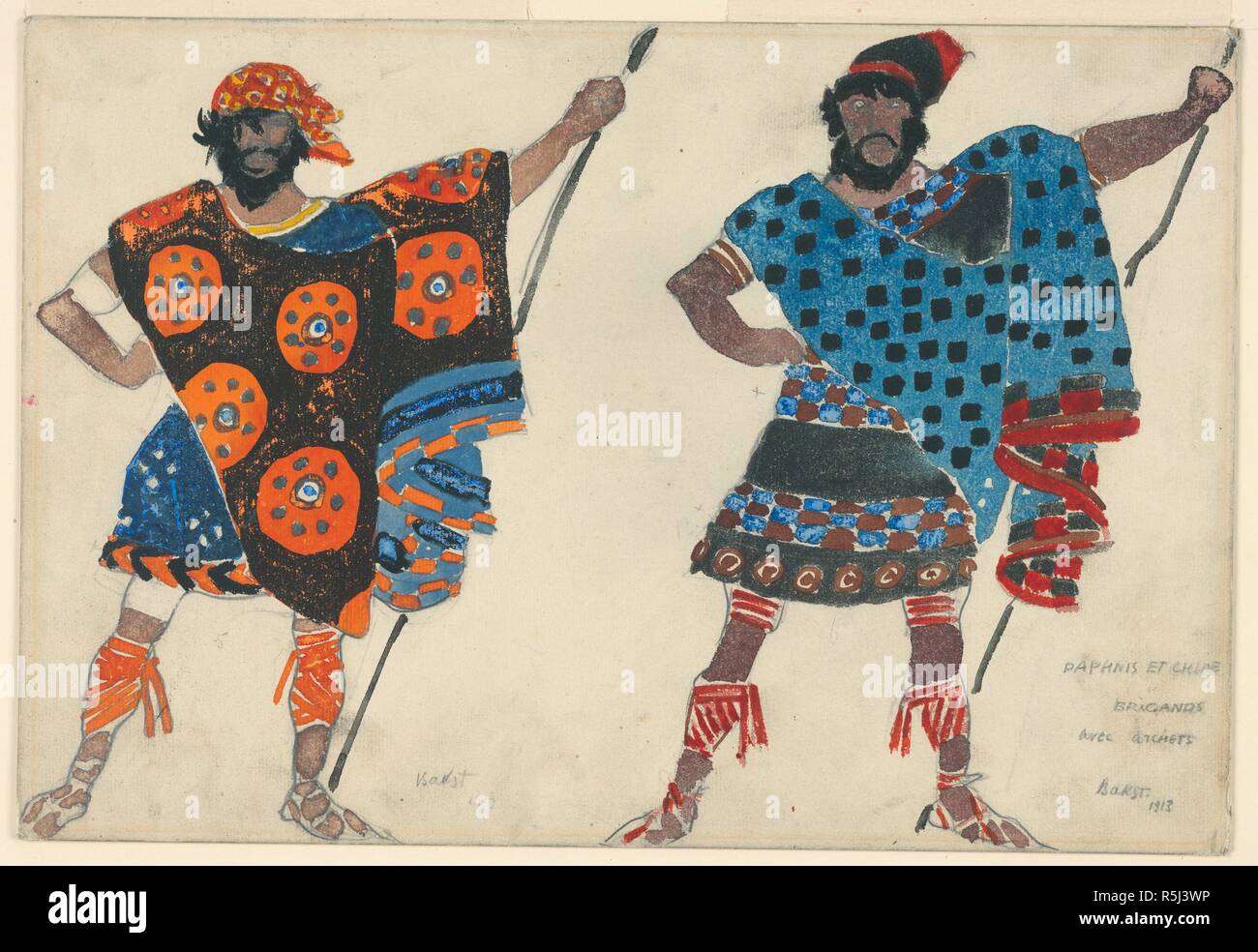 Costume design for the ballet Daphnis et Chloé by M. Ravel. Museum: PRIVATE  COLLECTION. Author: Bakst, Leon Stock Photo - Alamy