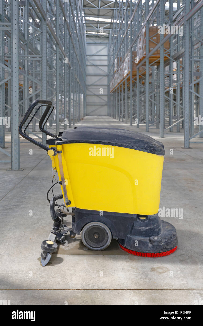 Warehouse Floor Cleaning Stock Photo Alamy