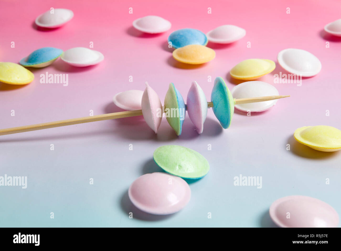 flying saucer multi coloured candy Stock Photo Alamy