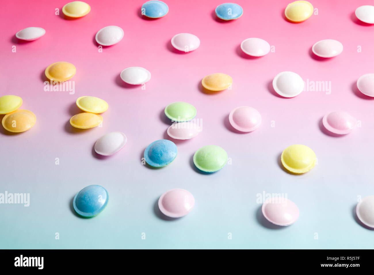 flying saucer multi coloured candy Stock Photo Alamy