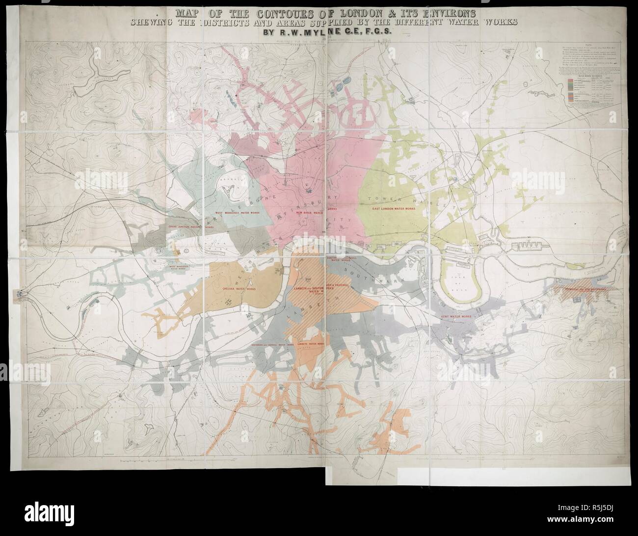 A map of the Contours of London and its environs, showing the Districts ...