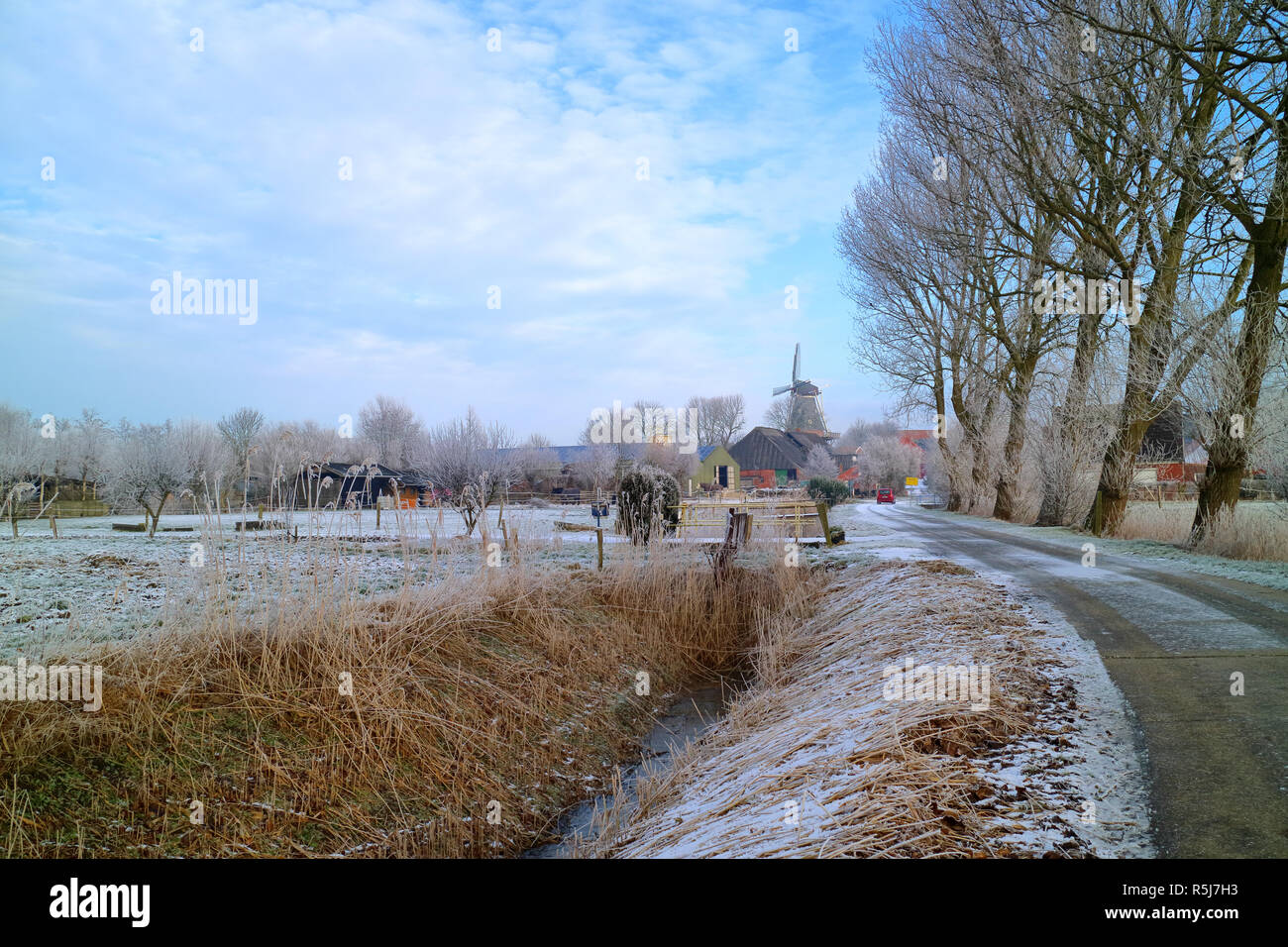 entrance rysum in ostfriesland in winter Stock Photo