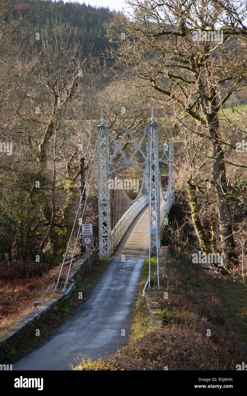 Llanstephan Suspension Bridge, Powys, Wales, UK Stock Photo Alamy