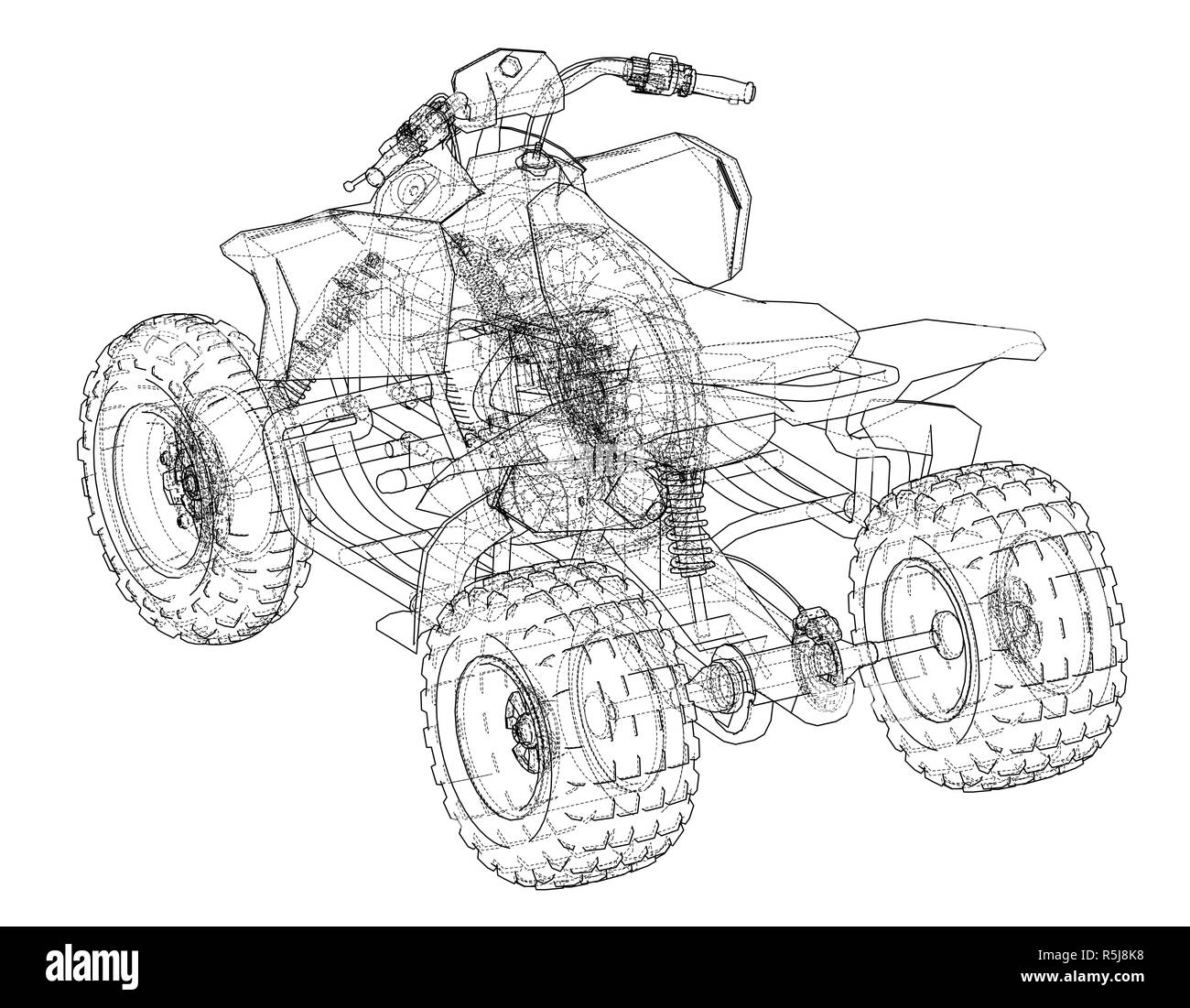 ATV quadbike concept outline Stock Photo - Alamy
