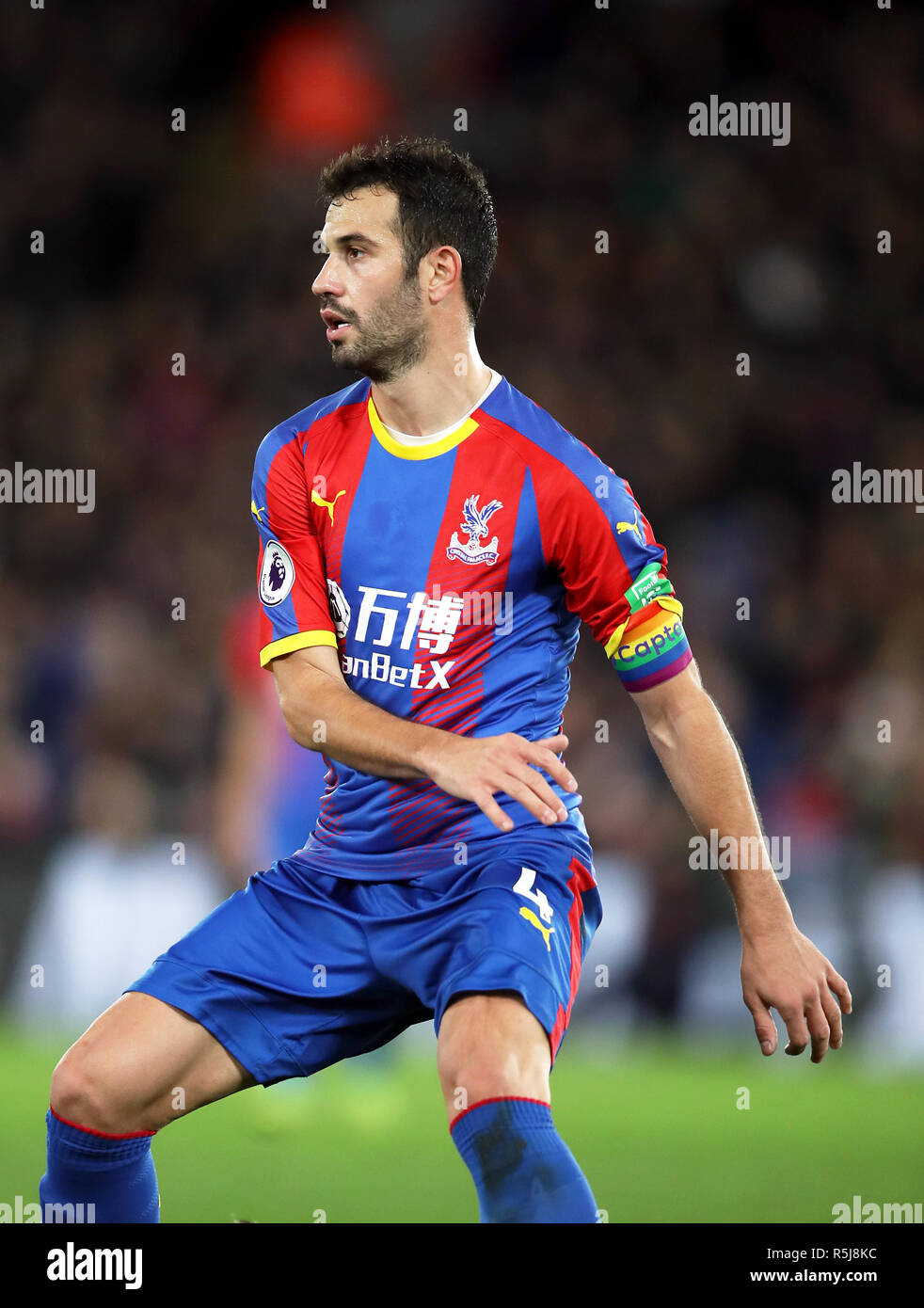 Crystal Palace's Luka Milivojevic with the rainbow captain's armband during the Premier League match at Selhurst Park, London. Stock Photo