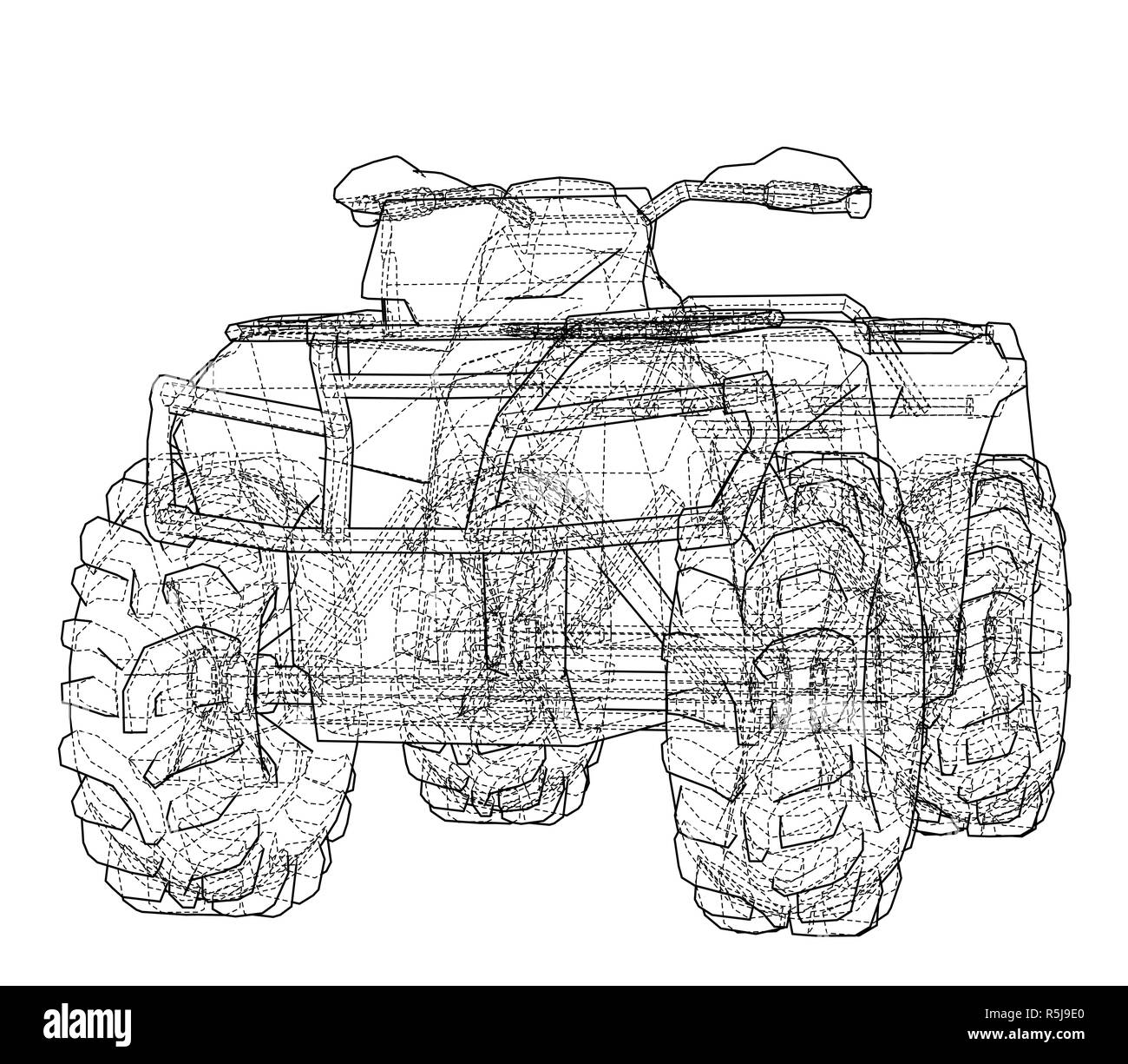 ATV quadbike concept outline Stock Photo