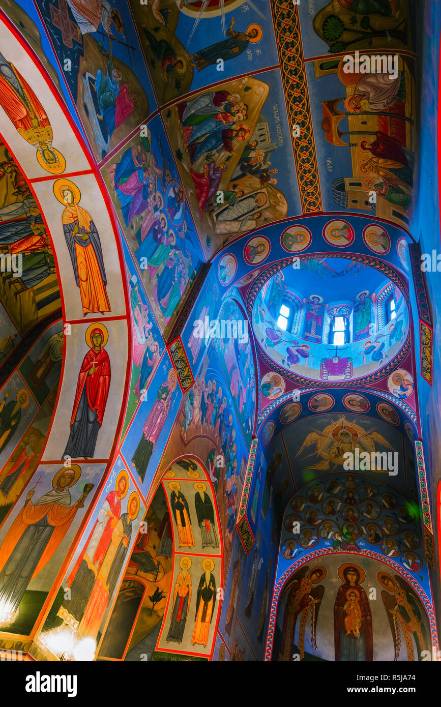 TBILISI, GEORGIA - OCT 26, 2018: Interior of The Blue Monastery in Tbilisi, Georgia. Stock Photo