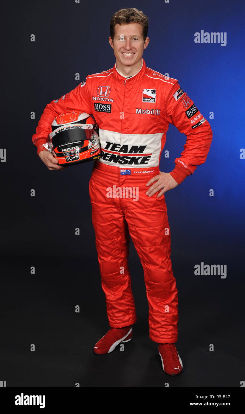 Ryan Briscoe of Australia participates in the Indy Racing League media