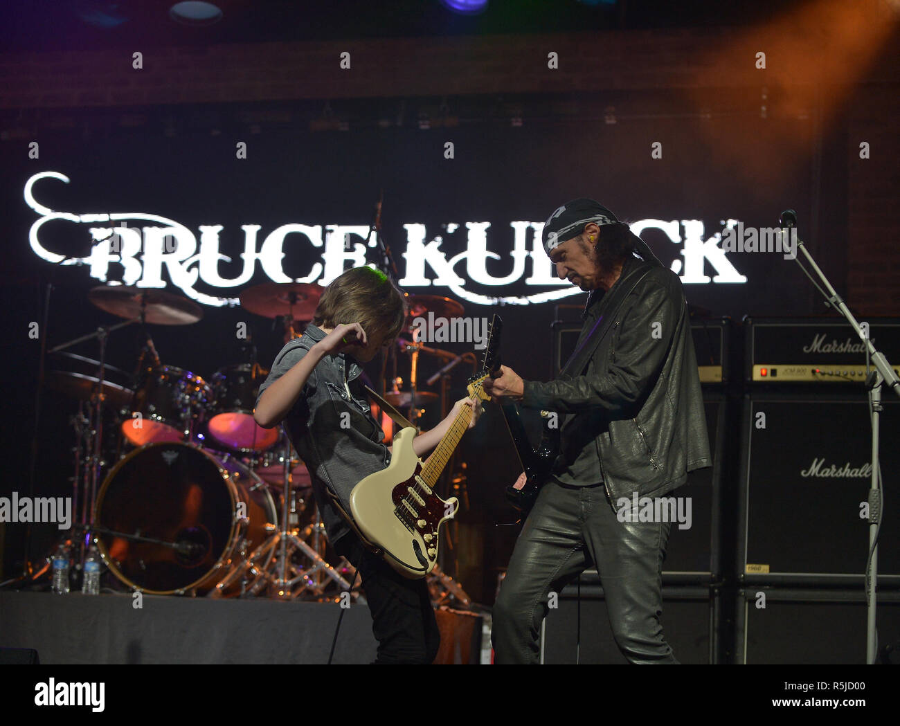 A Very Special Evening performance by Bruce Kulick, along with Todd Kerns, Brent Fitz and Zach Thorne with special guest Jacob Reese Thornton in concert to benefiting the American Diabetes Association at Revolution Live on October 30, 2018 in Fort Lauderdale, Florida.  Featuring: Jacob Reese Thornton, Bruce Kulick Where: Fort Lauderdale, Florida, United States When: 31 Oct 2018 Credit: Johnny Louis/WENN.com Stock Photo