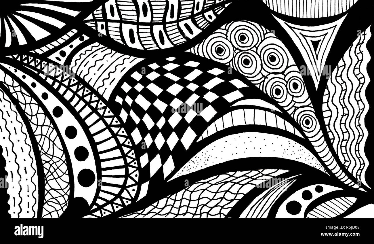 abstract black and white wave pattern Stock Photo - Alamy