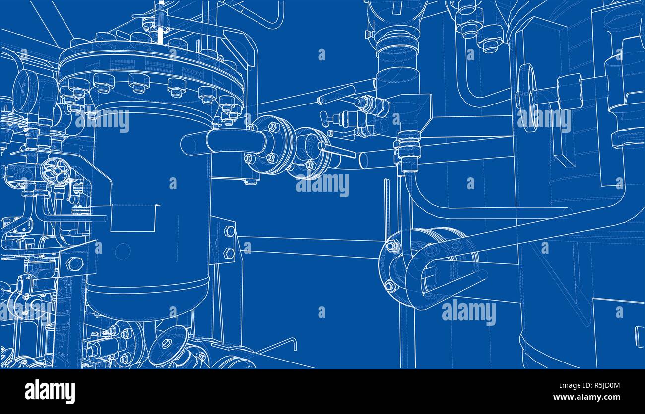 Sketch of industrial equipment Stock Photo - Alamy