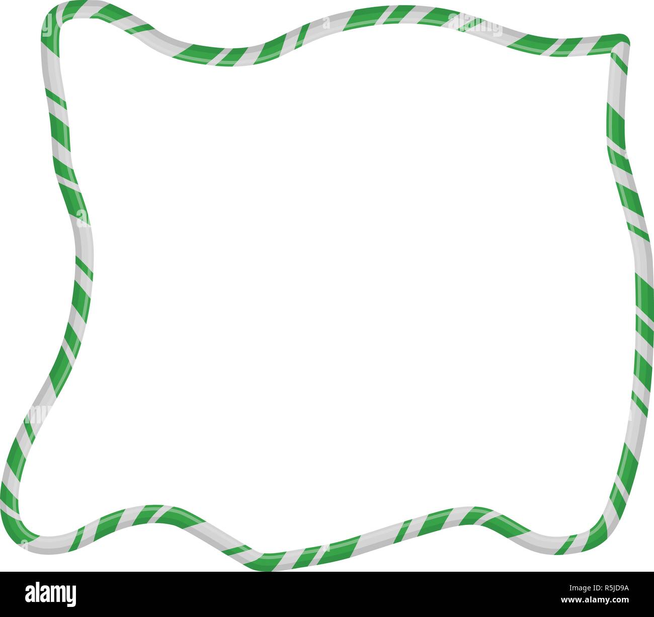 Candy Cane Frame Border Random Shape. Vector christmas design isolated