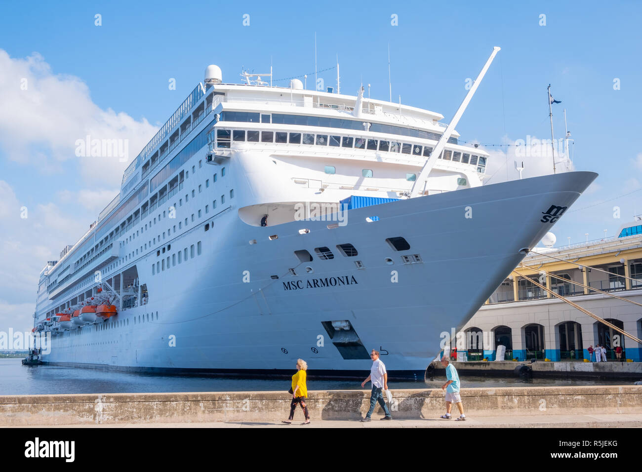 Large Ocean Going Cruise Ship Docked In Havana Cuba Stock Photo Alamy