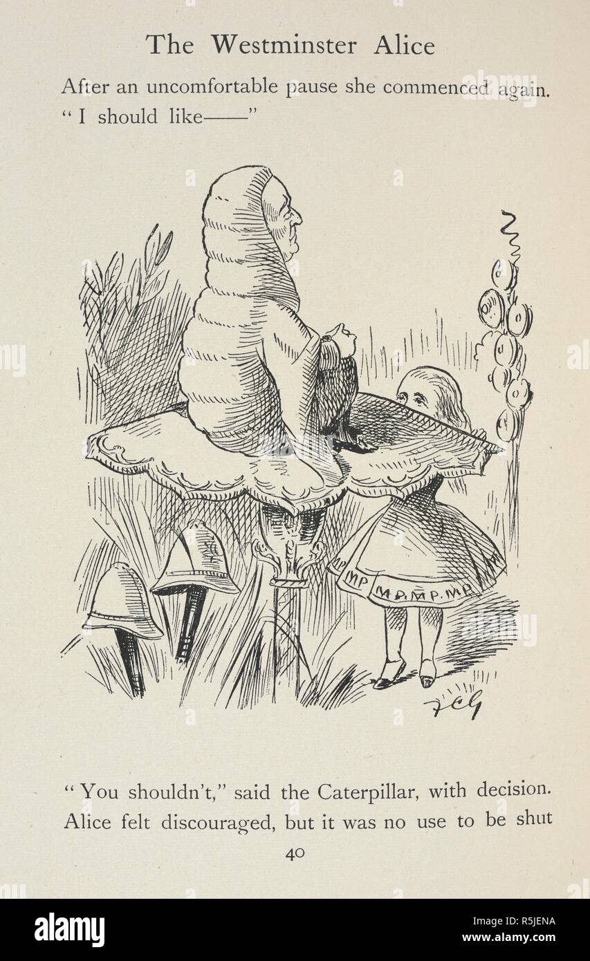 Alice at St. Stephen's. Alice and the caterpillar, representing a judge ...