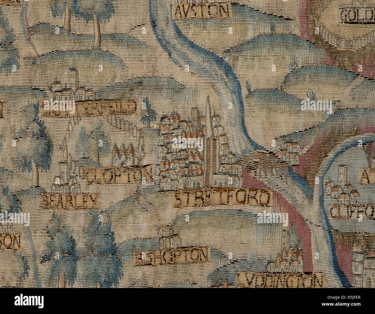 The Sheldon Tapestry: Map of Warwickshire, Detail: Stratford. Museum 