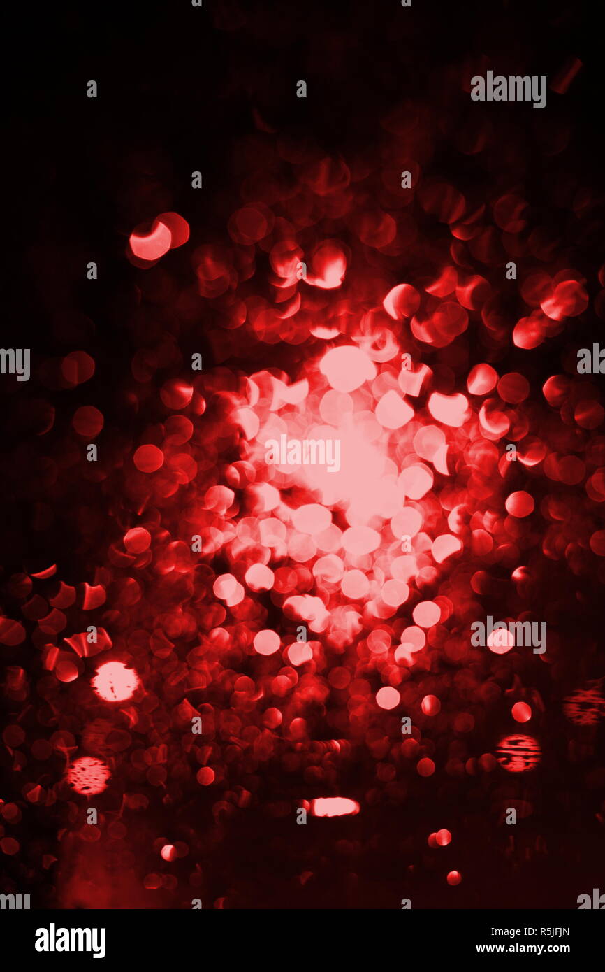 Blurred defocused red lights background Stock Photo