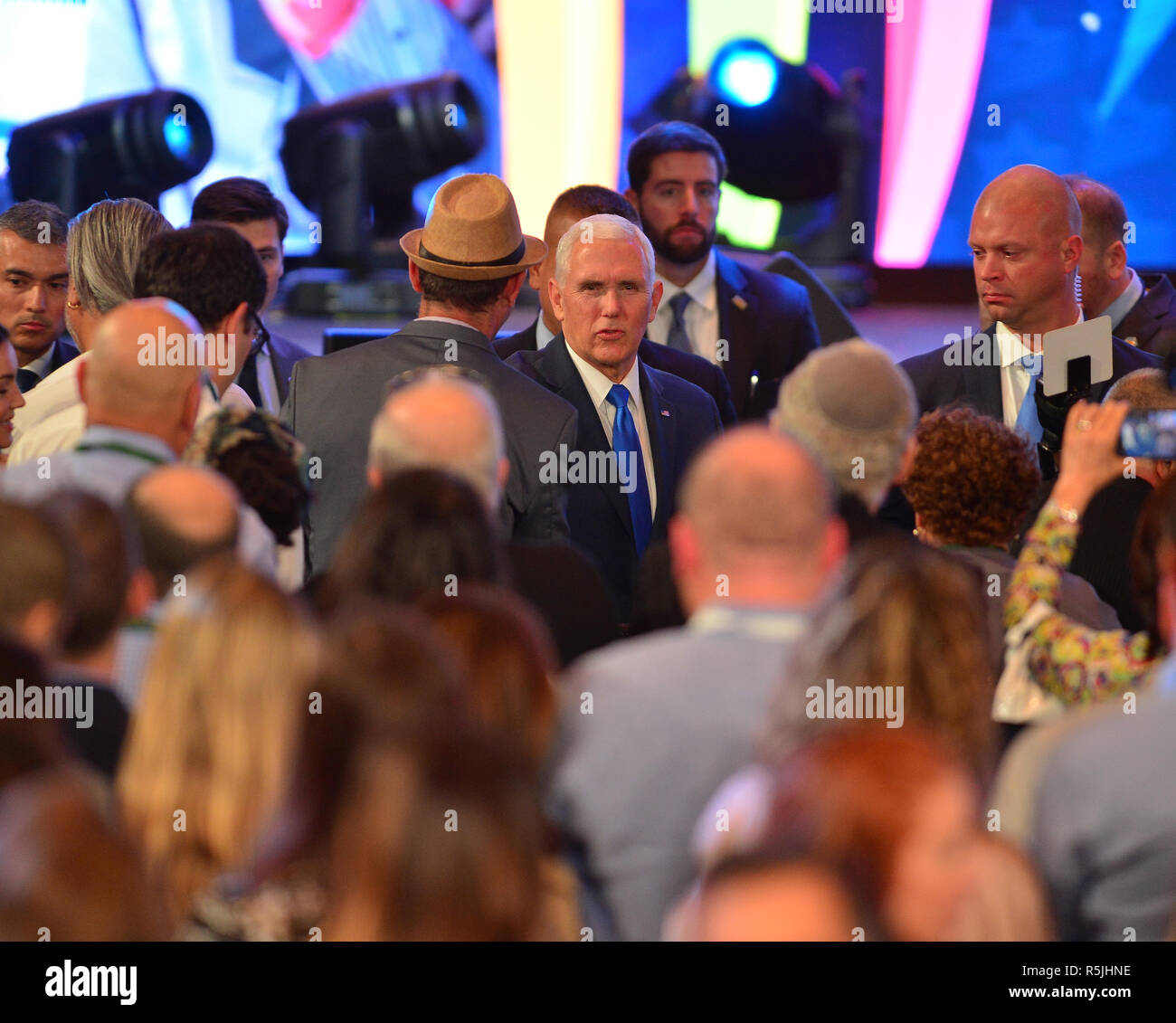 Hollywood, Florida,  USA. 30th November 2018. U.S.A. Vice President's Mike Pence attends and speak at the 5th Israeli-American Council National Conference at the Westin Diplomat resort Hollywood on November 30, 2018 in Hollywood, Florida. Credit: Mpi10/Media Punch/Alamy Live News Stock Photo