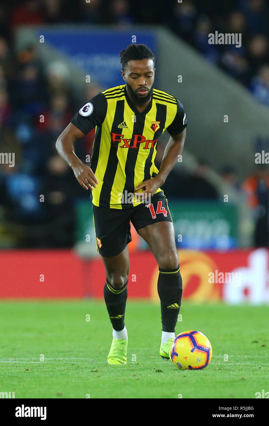 Leicester Uk 1st December 18 Wes Morgan Of Leicester City Wears The Lgbt Rainbow Colours For The Captains Arm Band During The Premier League Match Between Leicester City And Watford At King
