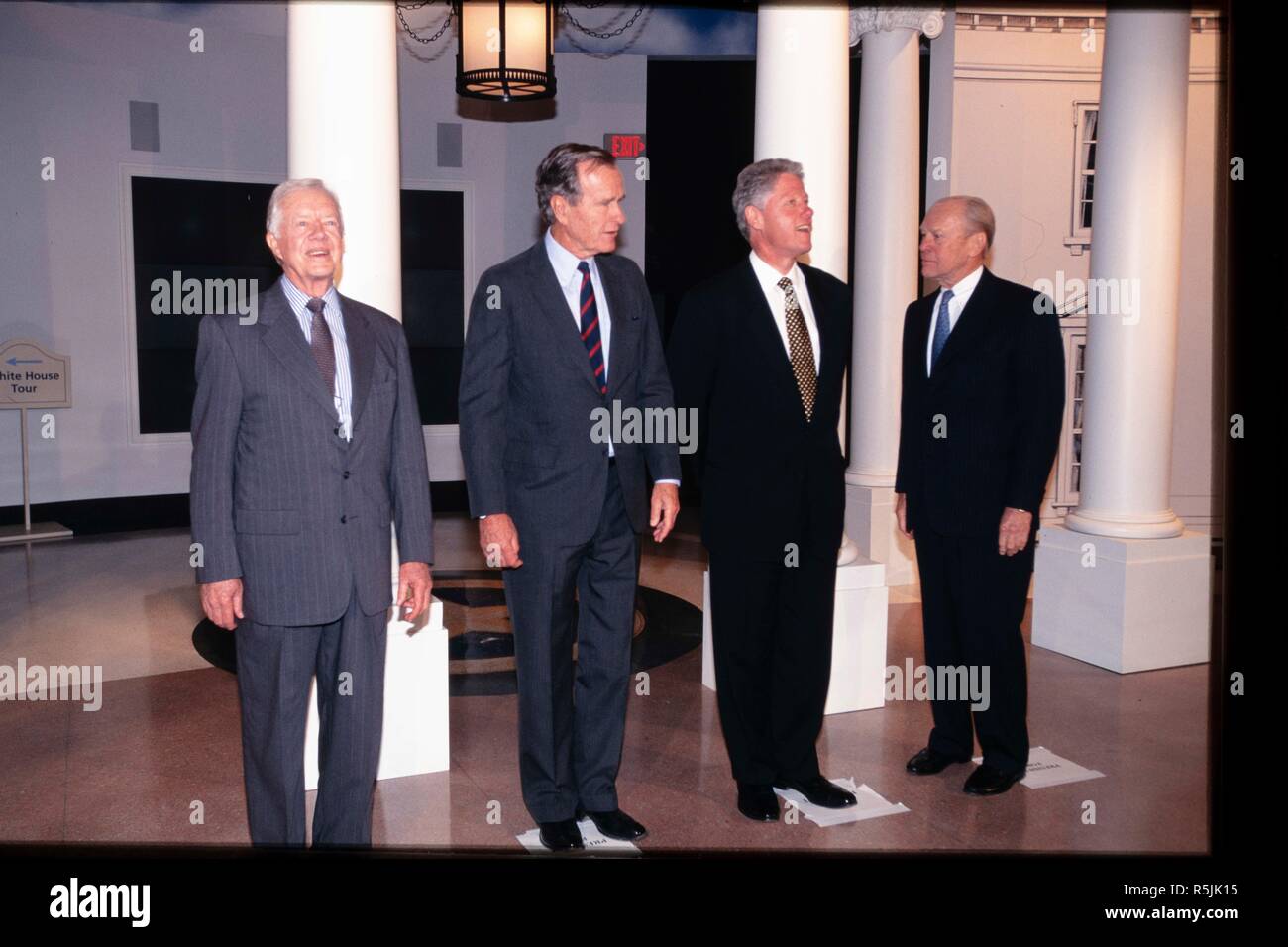 Four living U.S. Presidents at the opening of the H.W. Bush