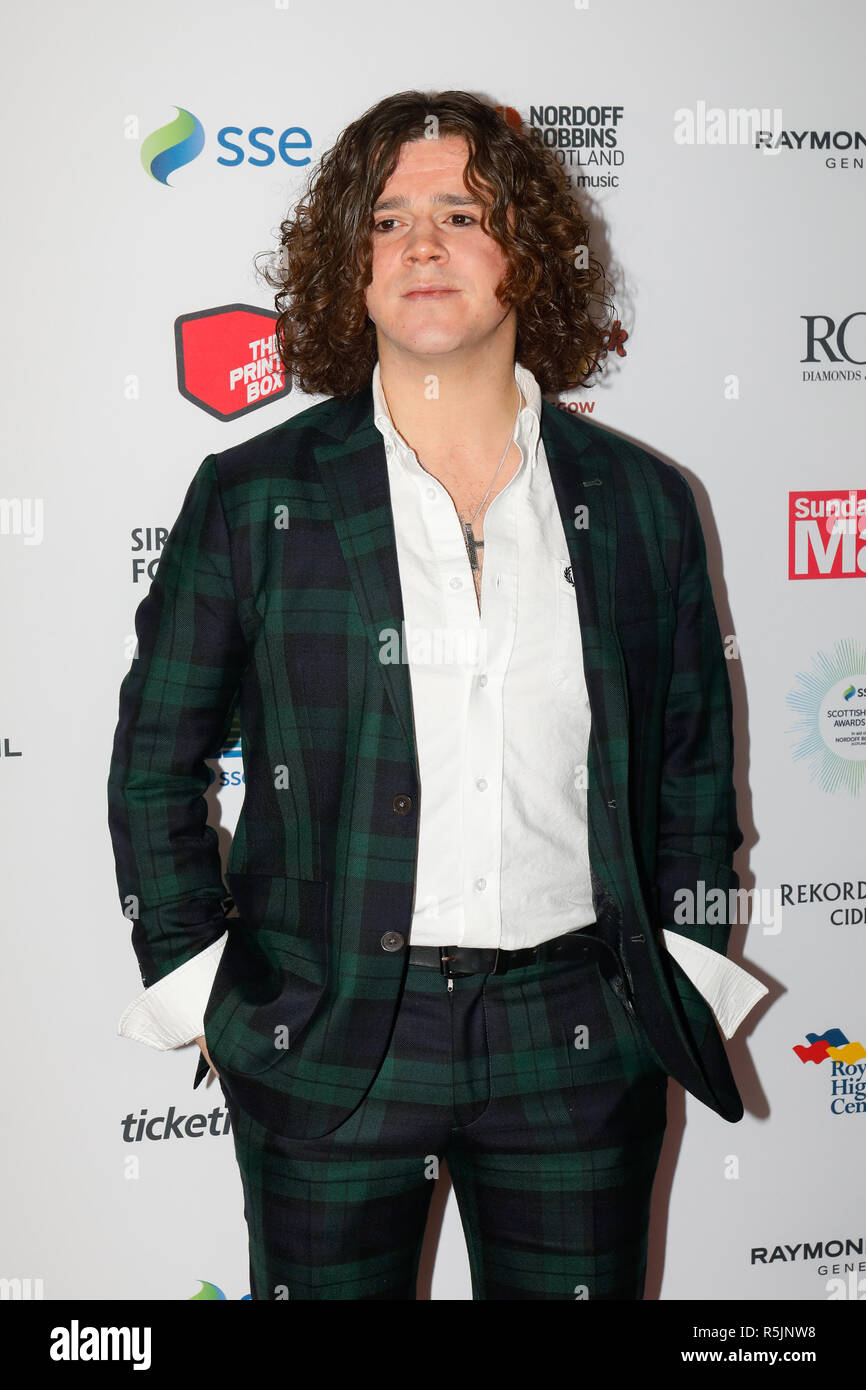 Glasgow, UK. 1st December, 2018. The SSE Scottish Music awards are one  of the biggest nights in Scotland's music scene taking over Glasgow's SEC to celebrate outstanding music offerings in Scotland. Global superstars SNOW PATROL, SUSAN BOYLE, MARK KNOPFLER, AMY MACDONALD will take to the stage along side the newly announced HYYTS, TOM GRENNAN, KYLE FALCONER and THE SNUTS and the show will be presented by the famous actor SANJEEV KOHLI. Credit: Findlay/Alamy Live News Stock Photo