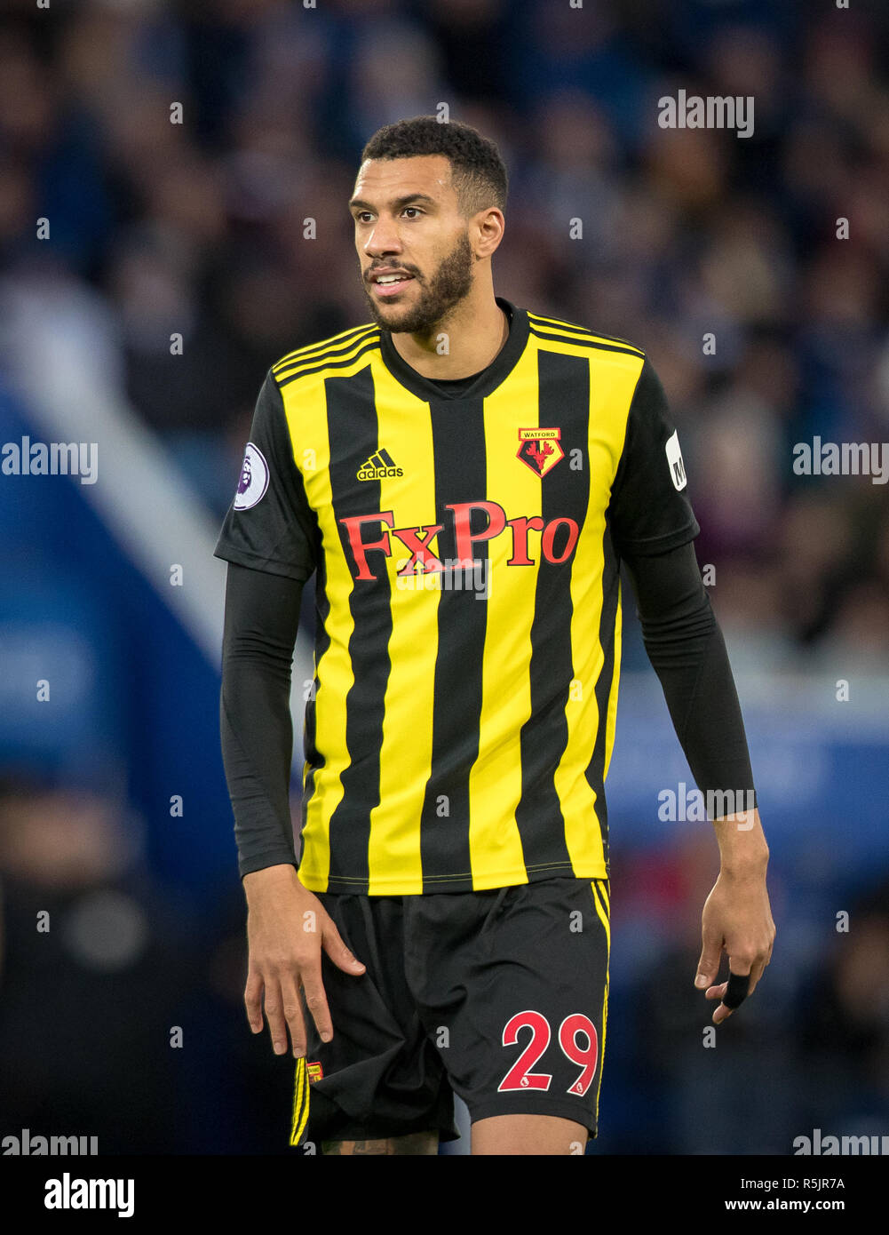 Leicester Uk 1st December 18 Wes Morgan Of Leicester City Wears The Lgbt Rainbow Colours For The Captains Arm Band During The Premier League Match Between Leicester City And Watford At King