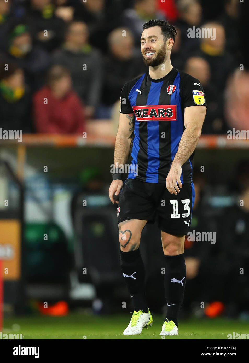 Norwich, UK. 1st December, 2018. Goalscorer, Richie Towell of Rotherham United - Norwich City v Rotherham United, Sky Bet Championship, Carrow Road, Norwich - 1st December 2018  Editorial Use Only - DataCo restrictions apply Credit: MatchDay Images Limited/Alamy Live News Stock Photo