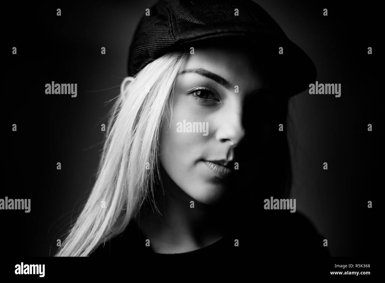 Portrait of a young adult, blonde woman Stock Photo