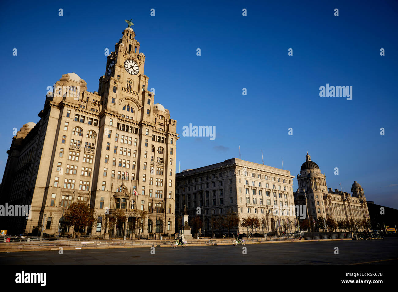 Liverpool Waterfront Royal Liver Building Cunard Building, Pier Head and The Port Of Liverpool Building Stock Photo