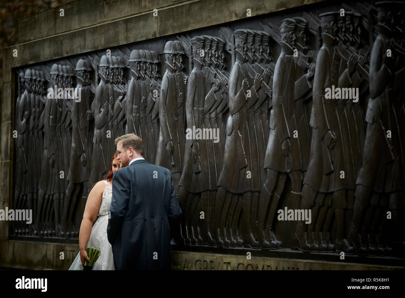 Liverpool city centre a wedding couple Stock Photo